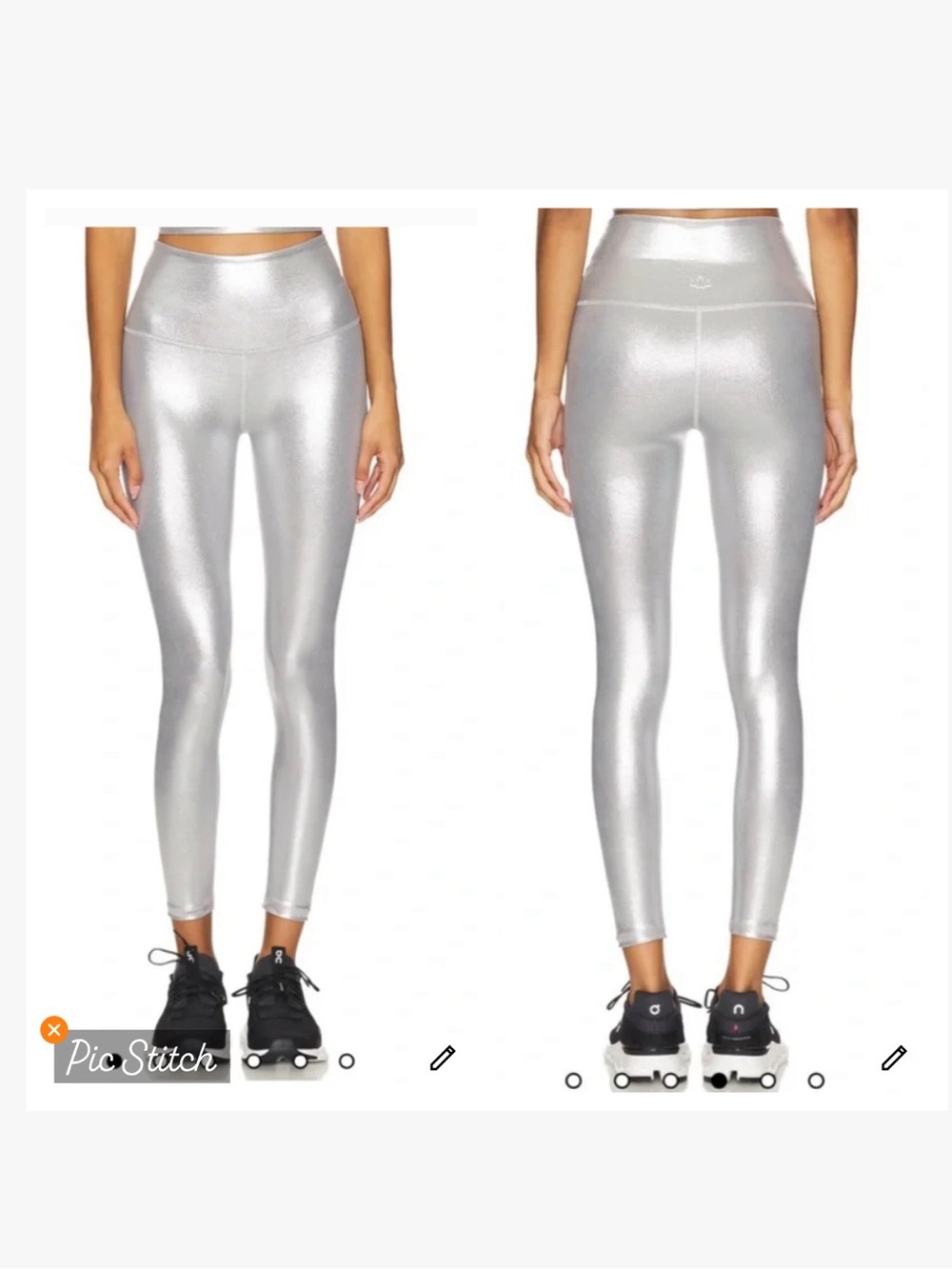 Beyond Yoga Shine On Liquid Silver Metallic Leggings